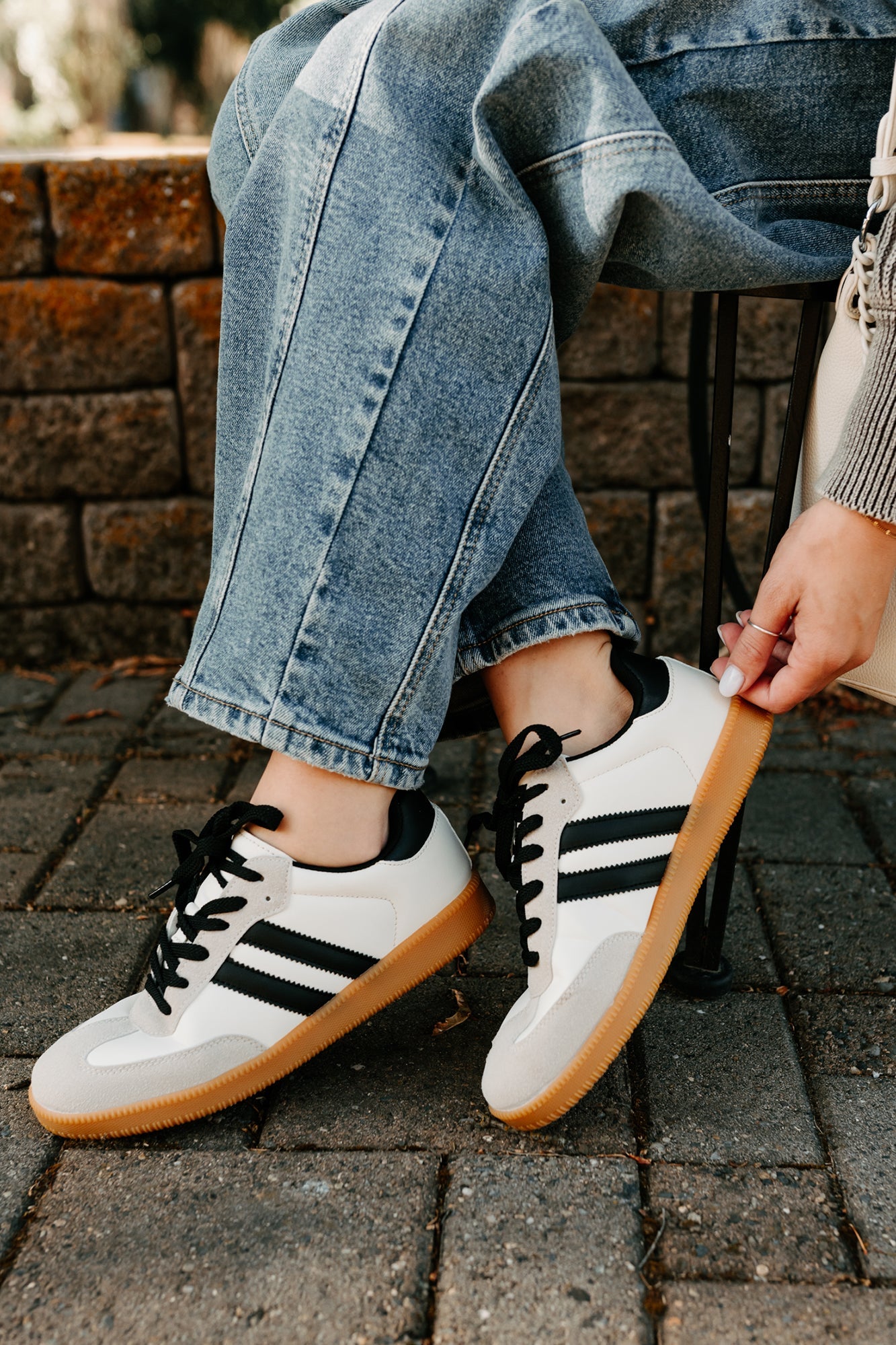 Vibes In Motion Lace-Up Platform Sneakers (Beige)