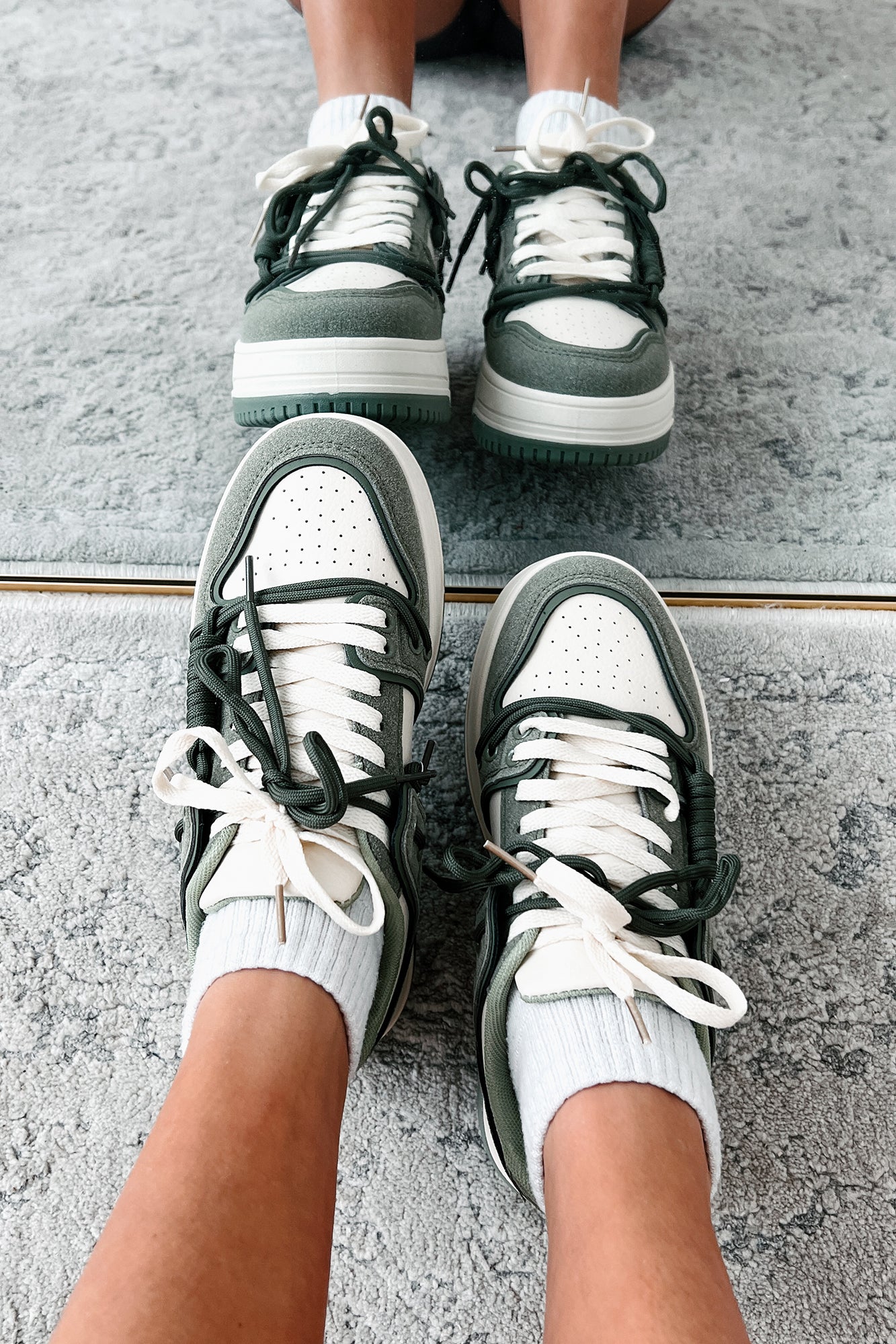 Two Way Street Platform Sneakers (Olive)