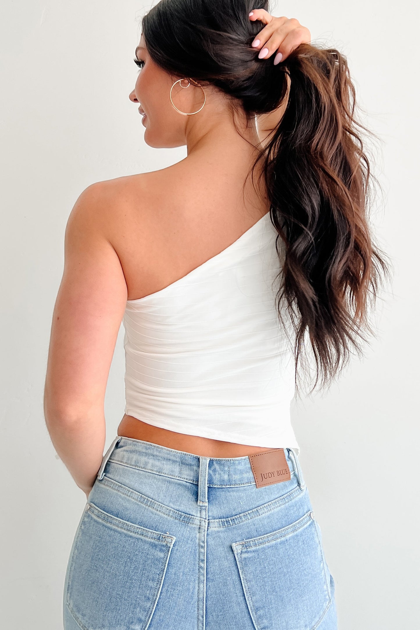 Slow & Sweet One Shoulder Top (Off White)