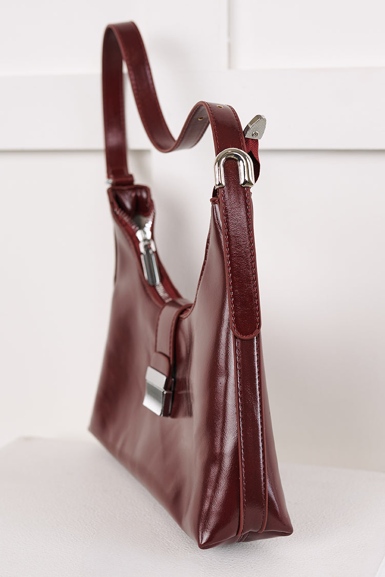 Vogue Visionary Faux Leather Handbag (Red)