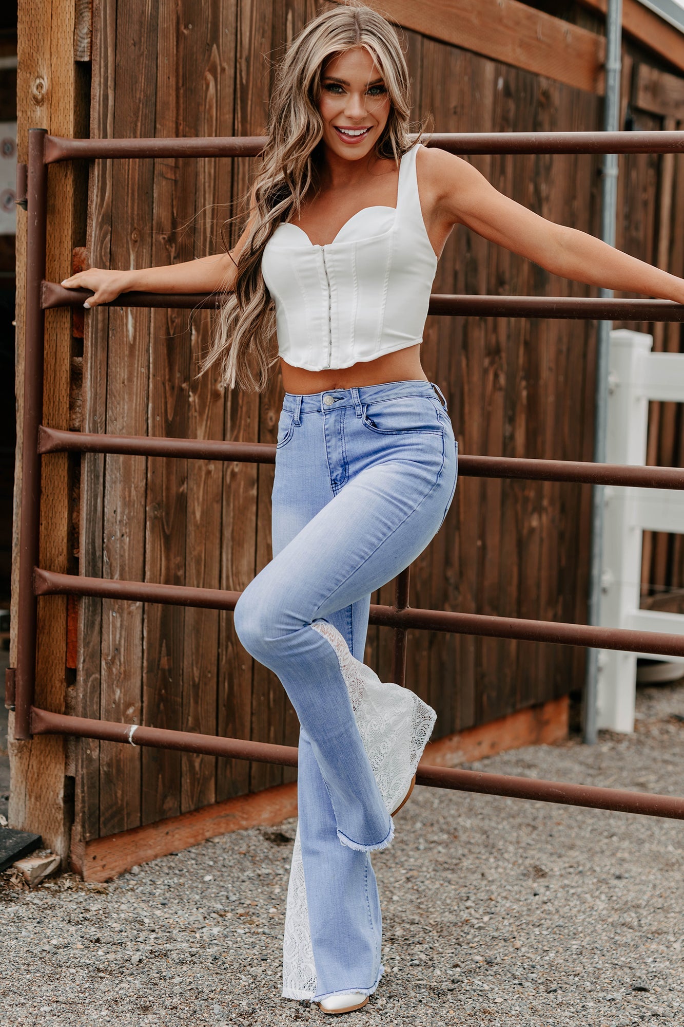 Whispering Carelessly Bustier Tank Top (Ivory)