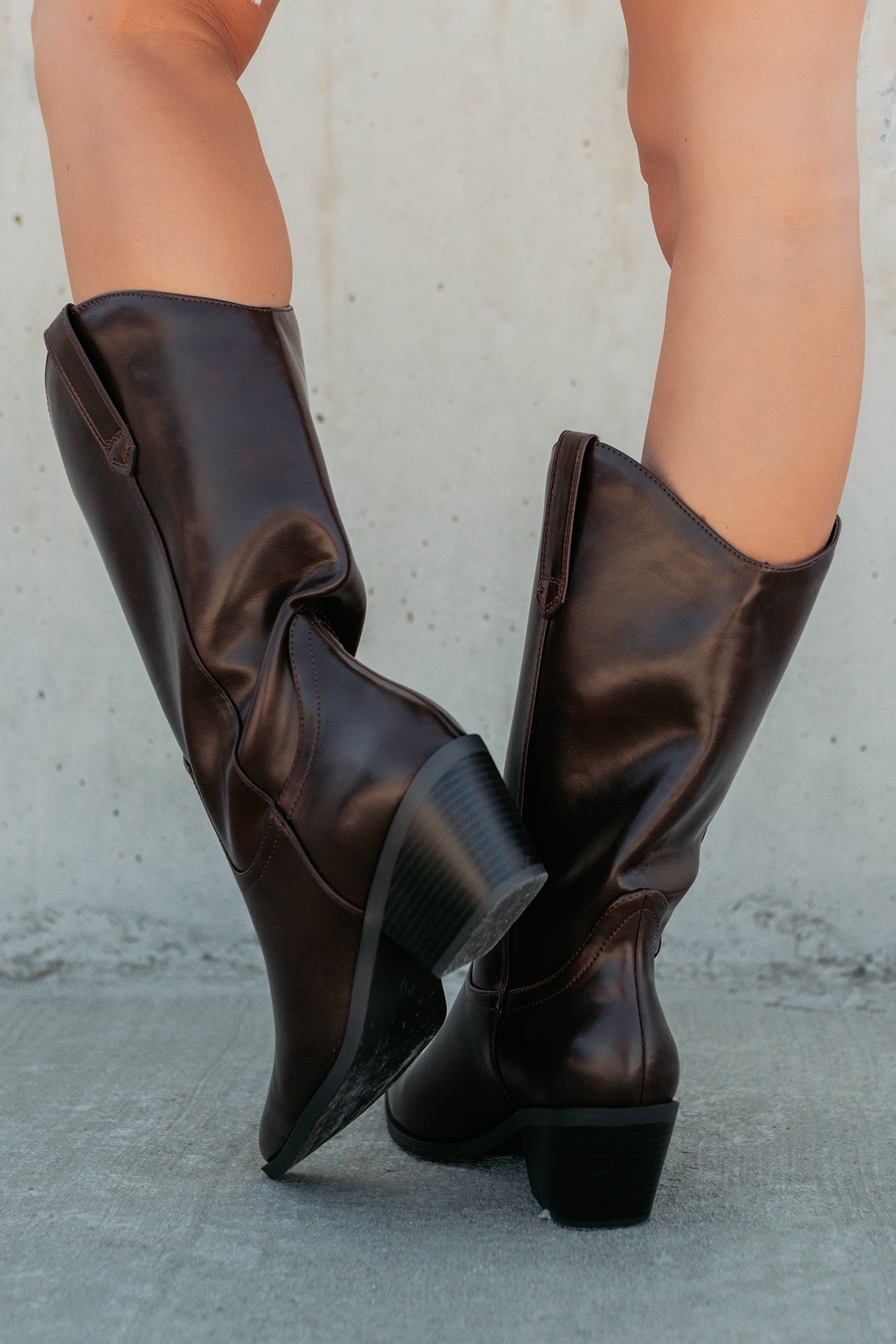 Roads Ahead Modern Mid Calf Western Boots (Brown)