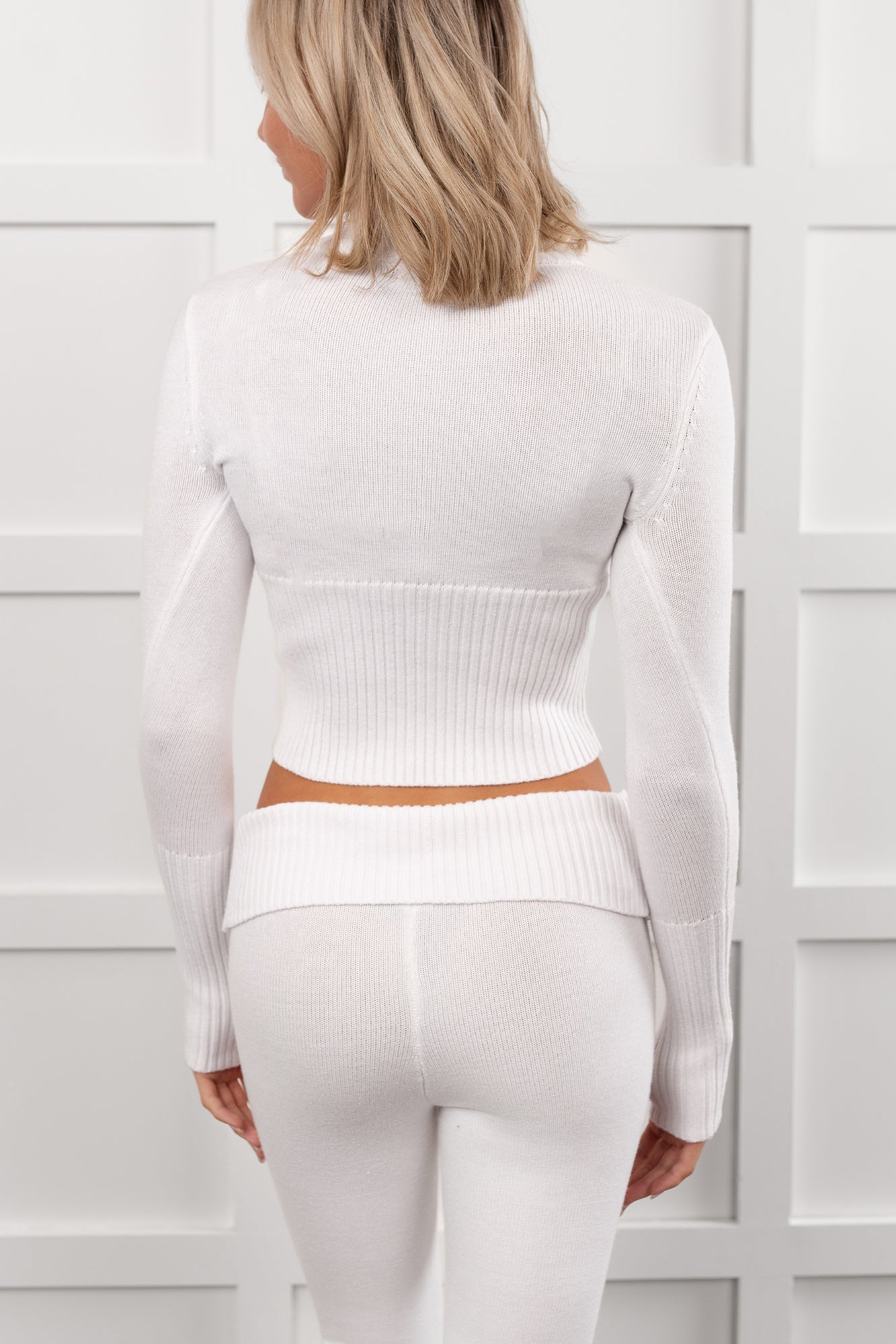 Wait & See Ribbed Two Piece Lounge Set (White)