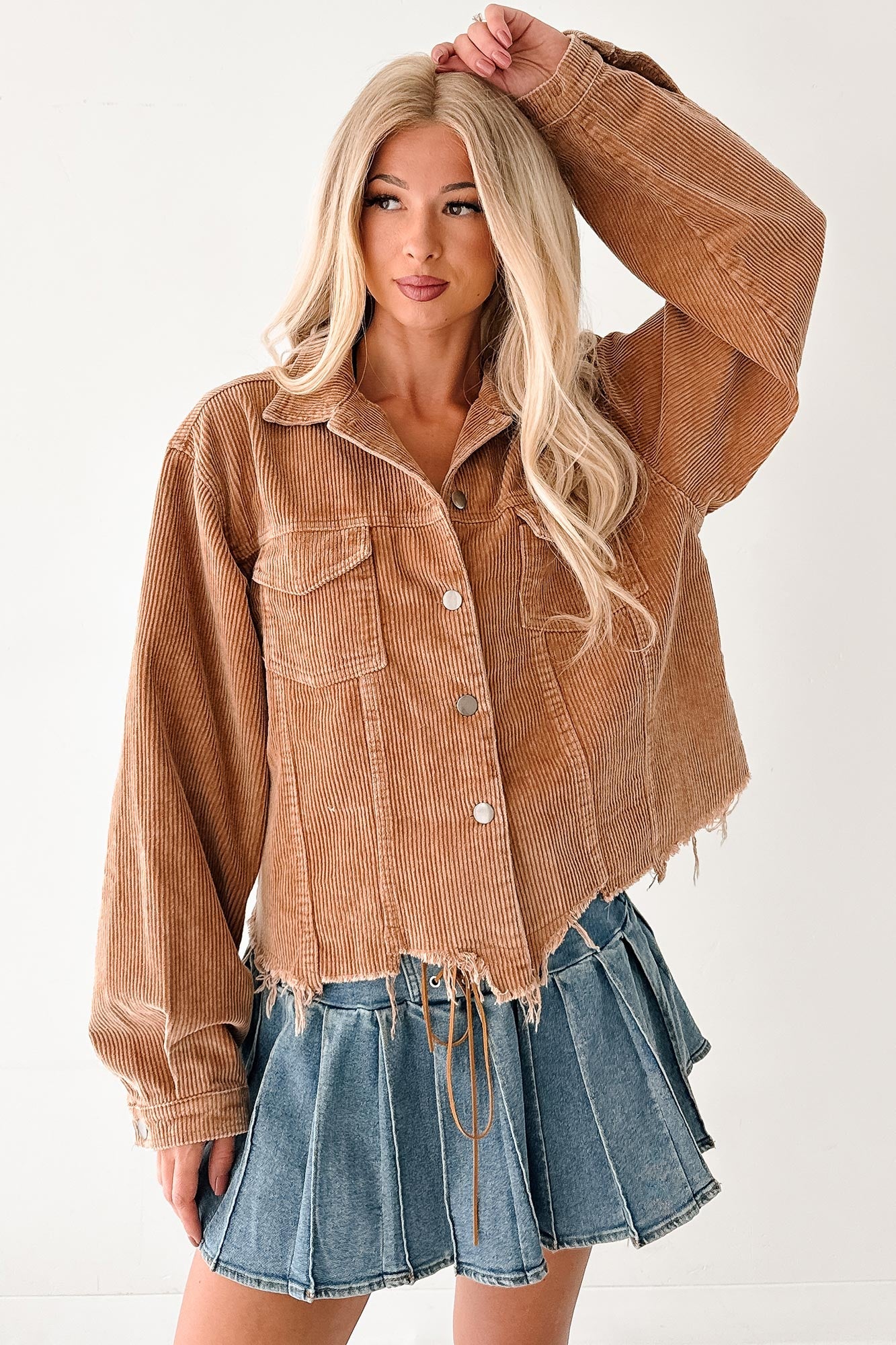 Promise Me Forever POL Corduroy Shacket (Camel)