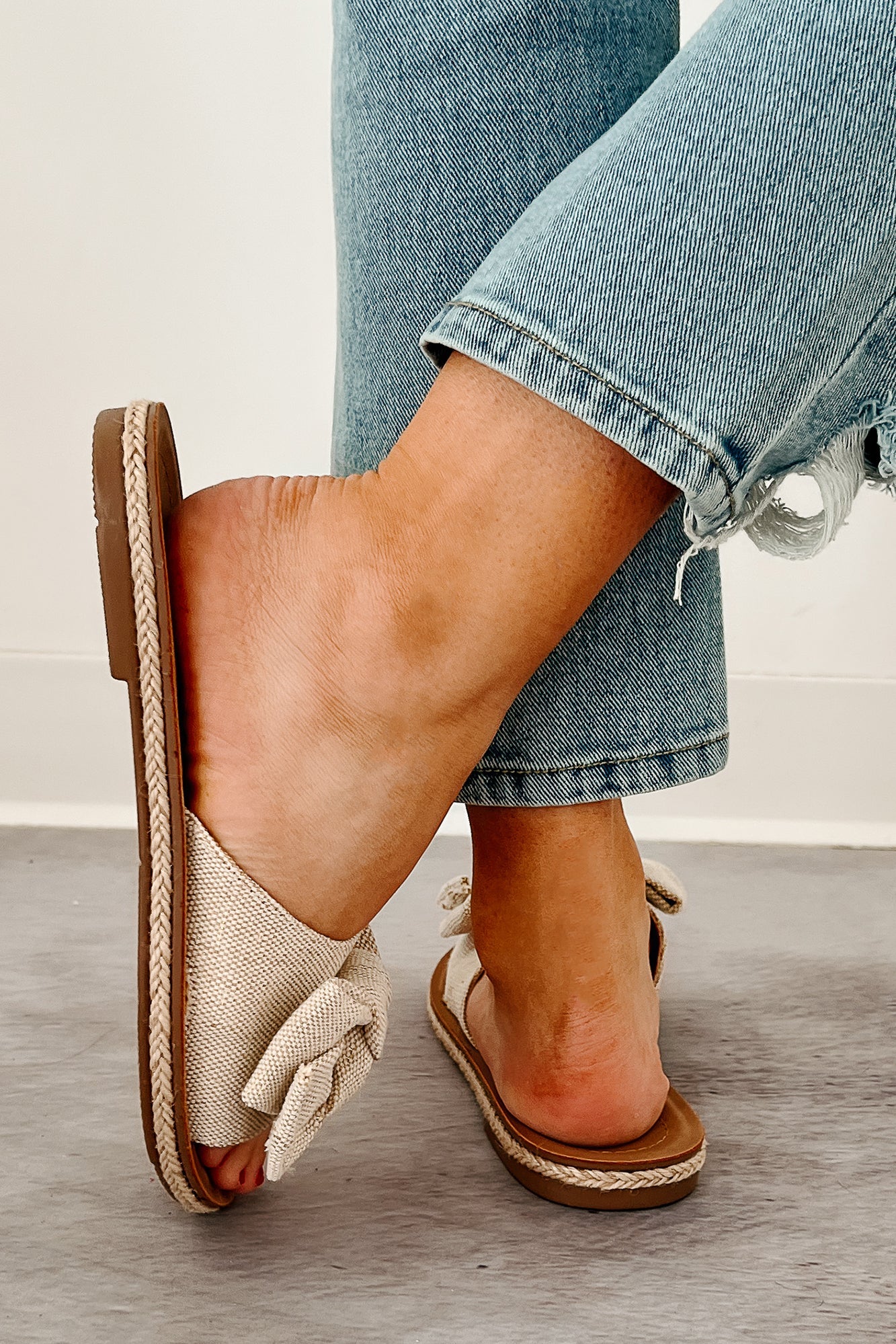 Radiate Purpose Bow Strap Sandals (Beige)